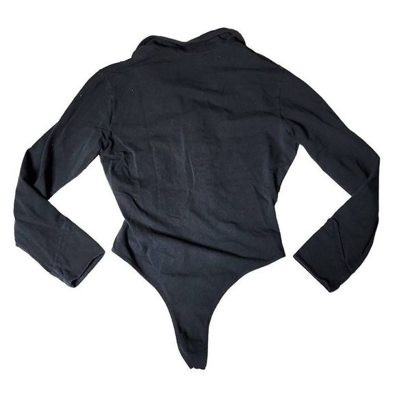 Vintage Froxx 70s wing collar high leg cheeky black body suit - Picture 2 of 4